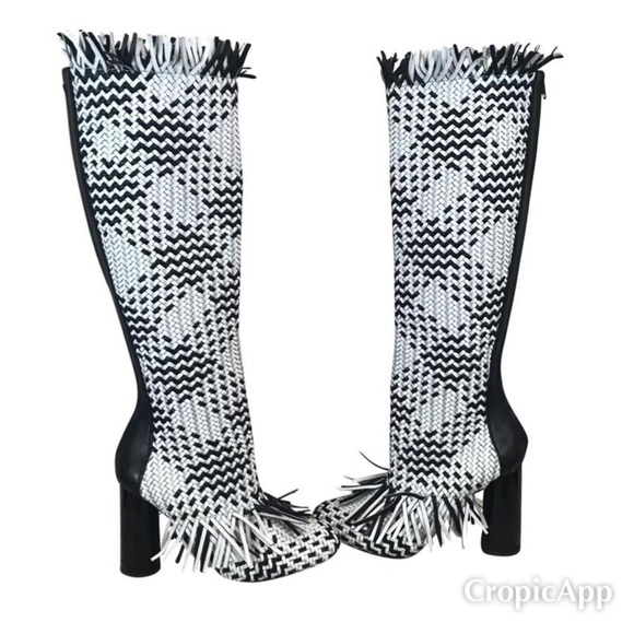 Proenza Schouler 9.5 Woven Leather Knee High Boots - Picture 2 of 6